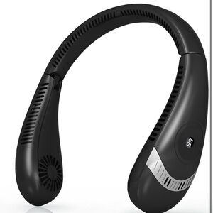 NWT Portable Blade-less Rechargeable Neck Fan Black